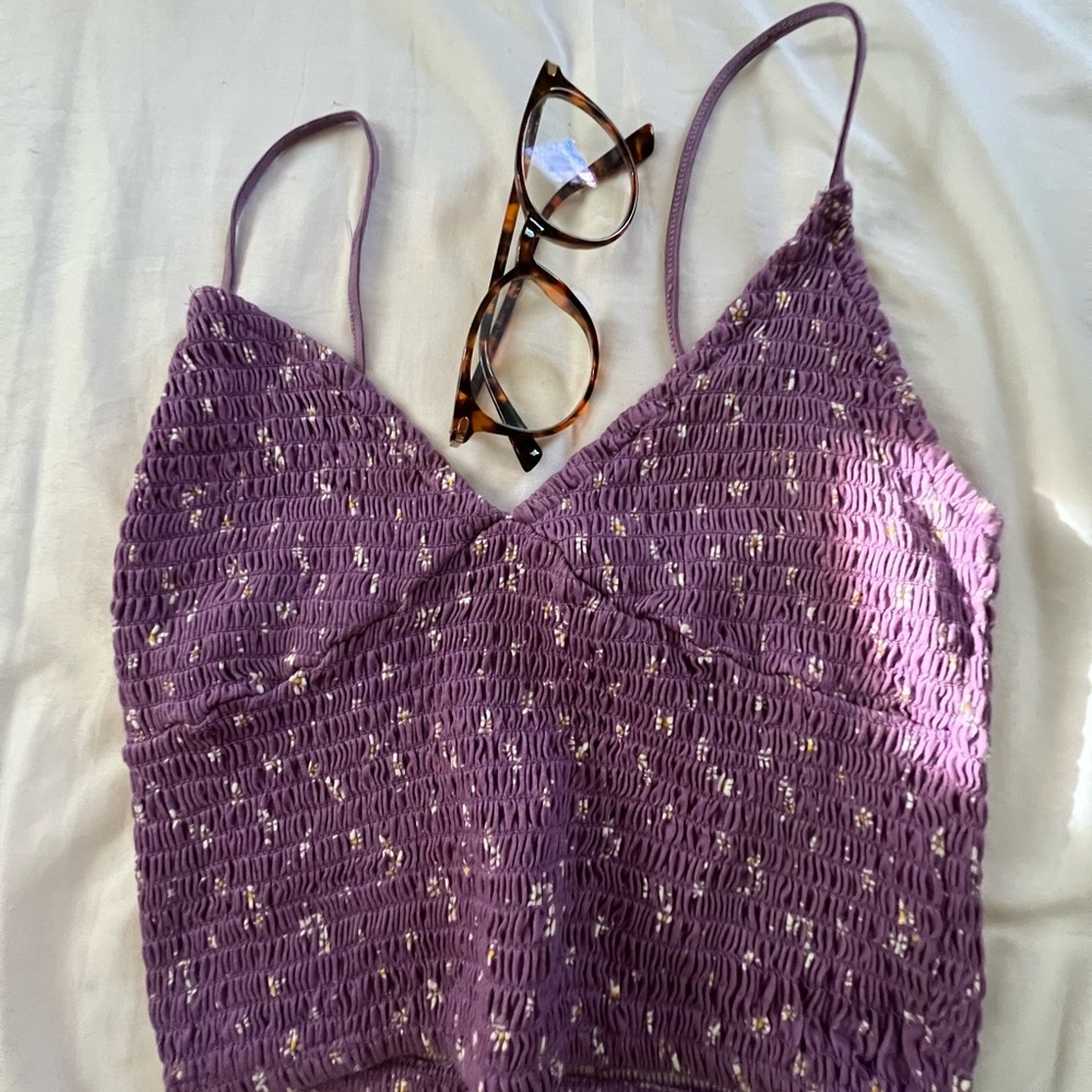 PacSun Purple💜🌸Floral Cropped Tank Top